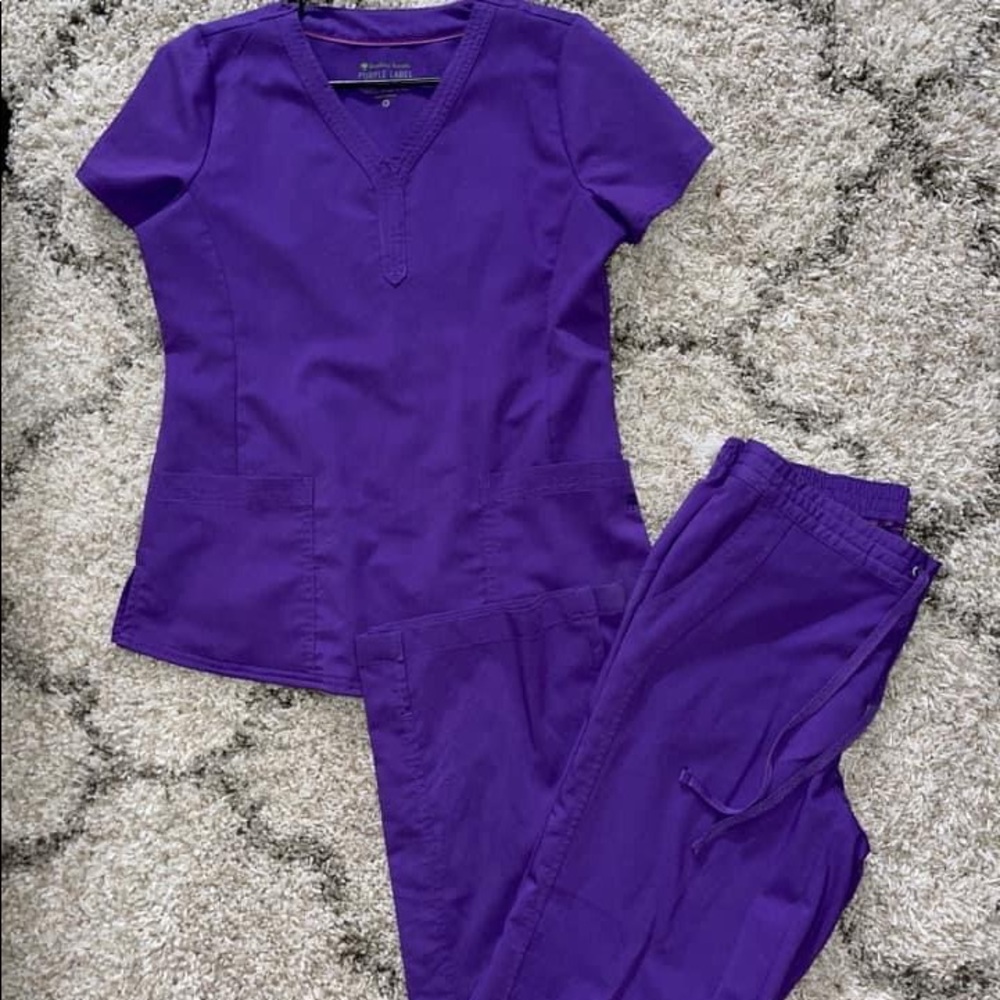 Purple label by healing hands scrub set